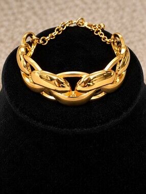 22K Gold Plated Dubai Jewelry Gold Tone Chain Link Bracelet - Women Jewelry